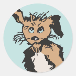 Adesivo Um Cachorro Bonito Com Olhos Azuis