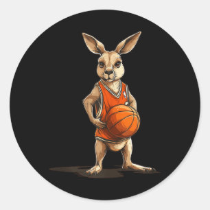 Adesivo Um Canguru Engraçado, Com Uma Roupa De Basquete Pa