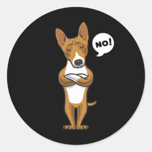Adesivo Um cão basenji nascido engraçado