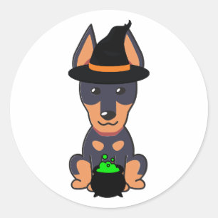 Adesivo Um cão Guarda engraçado é uma bruxa