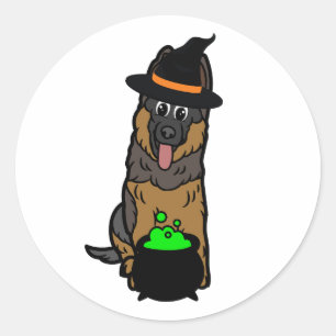 Adesivo Um cão guarda engraçado é uma bruxa