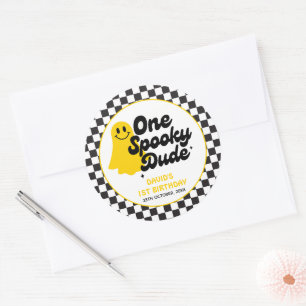 Adesivo Um Cara Assustador Groovy Halloween Primeiro Anive