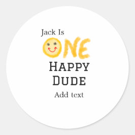 Adesivo Um cara feliz 1rua feliz Aniversário sorrido amare