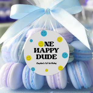 Adesivo Um cara feliz sorrindo Festa de aniversário