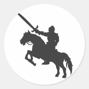 Adesivo Um cavaleiro em um cavalo - Escolher cor de fundo