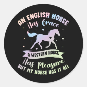 Adesivo Um Cavalo Inglês Tem Graça Um Oeste - Eques Cavalo