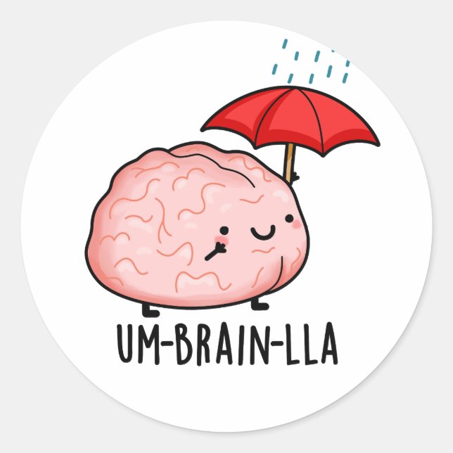 Adesivo Um cérebro-lla Funny Brain Puns (Frente)