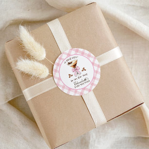 Adesivo Um Chá de Bebê Tini One Espresso Martini Laço Rosa