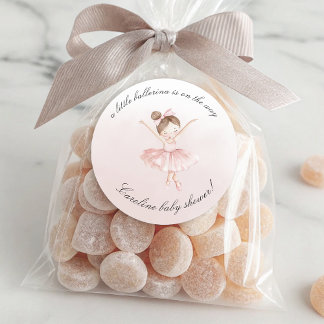 Adesivo Um Chá de fraldas Ballerina Watercolor Girl