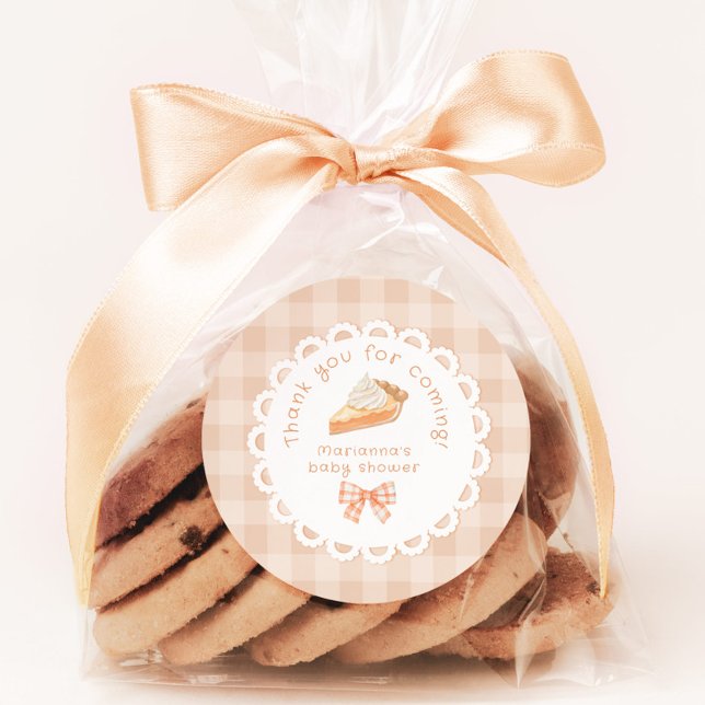 Adesivo Um Chá de fraldas de torta bonito Obrigado (Criador carregado)