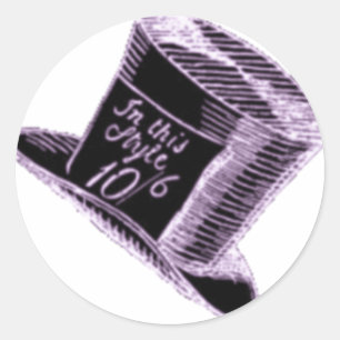 Adesivo Um chapéu louco do Hatter no preto com matiz roxo