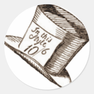 Adesivo Um chapéu louco do Hatter no Sepia