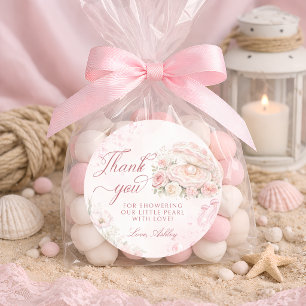 Adesivo Um Chuveiro de Bebê Rosa Pequena Pérola