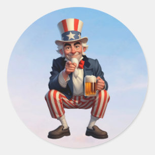 Adesivo Um cidadão mais velho vestido como Tio Sam