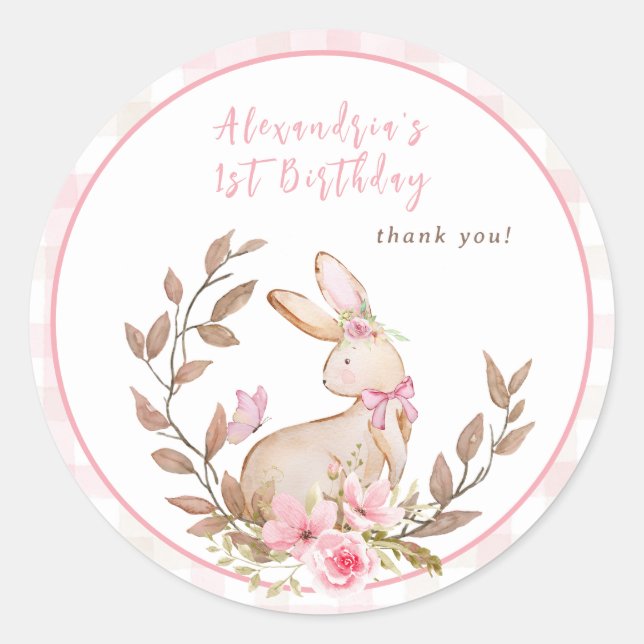 Adesivo Um Coelhinho Está Transformando Uma Menina Rosa (Frente)