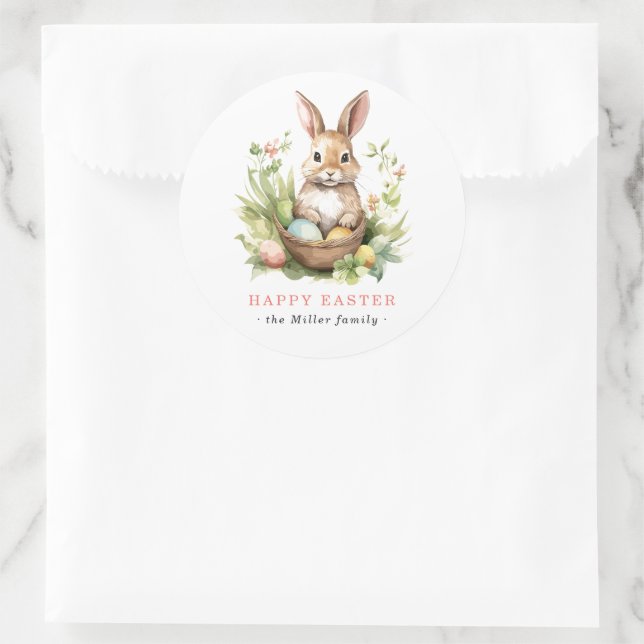 Adesivo Um Coelhinho Te Ama | Coelho da Páscoa Floral de P (Bolsa)