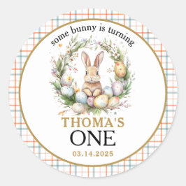 Adesivo Um coelho da Páscoa está virando um primeiro anive