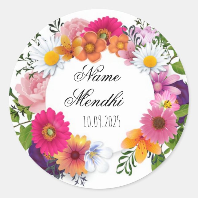 Adesivo Um colorido colorido, o Mendhi. (Frente)