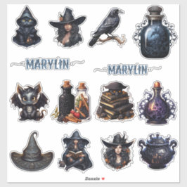 ADESIVO UM CONJUNTO DE NOME PERSONALIZADO DA WITCHCRAFT GÓ