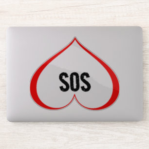 Adesivo UM CORAÇÃO EM DESTENSÃO SOS Vermelho