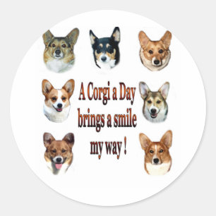 Adesivo Um Corgi um o dia traz um sorriso 7
