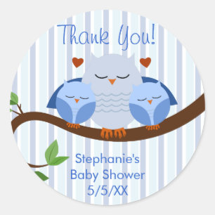 Adesivo Um Coruja Azul Gêmeos Hoot