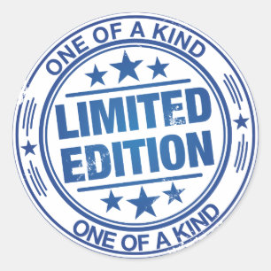 Adesivo Um de um tipo - efeito azul do carimbo de borracha