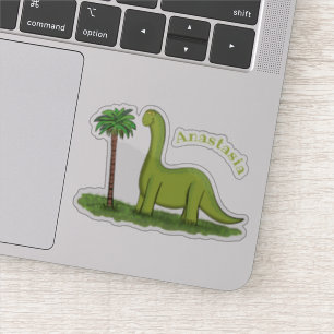 Adesivo Um desenho animado de brontossaurus dinossauros