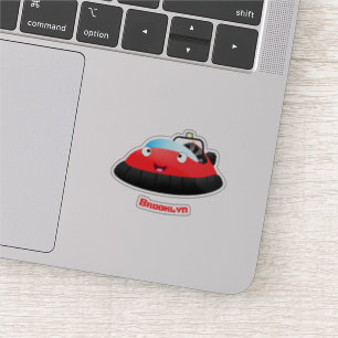 Adesivo Um desenho animado de hovercraft, vermelho e bonit