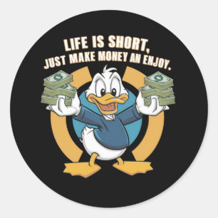 Adesivo Um desenho animado de pato de personagem feliz que