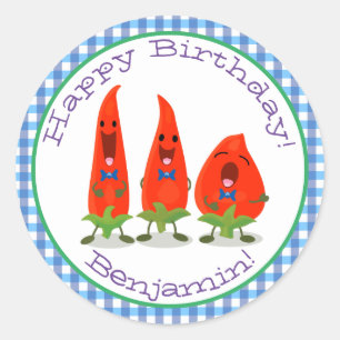 Adesivo Um desenho animado de pimentões cantando pimentões