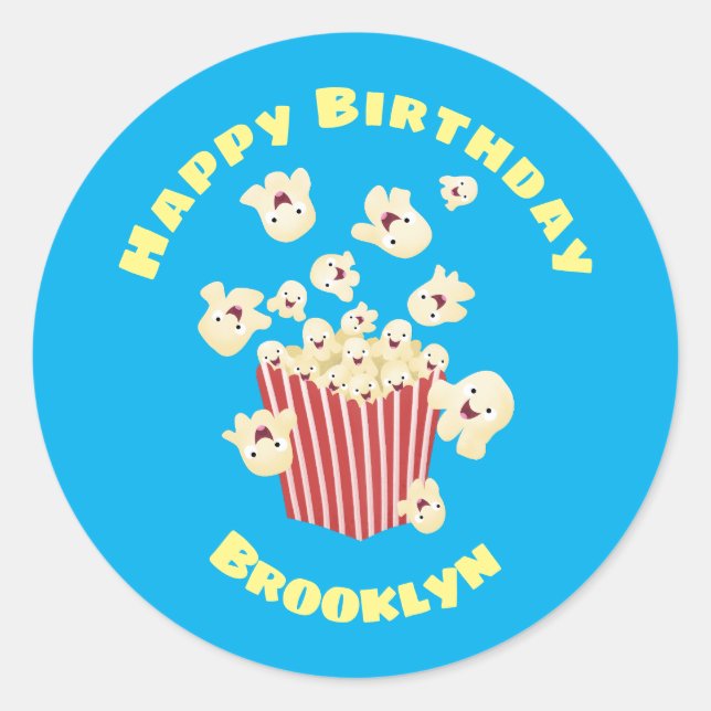 Adesivo Um desenho animado de pipoca (Frente)