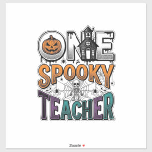 Adesivo Um Design de Vetor de Halloween de um Professor As