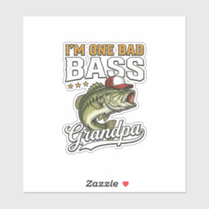Adesivo Um design vector vintage de pesca de um avô de bag
