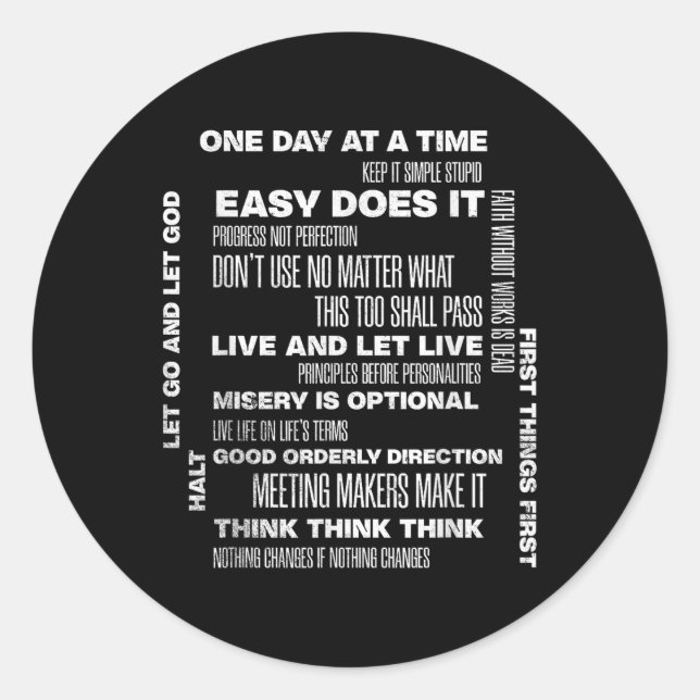 Adesivo Um Dia De Cada Vez Inspirando Sobriedade De Recupe (Frente)