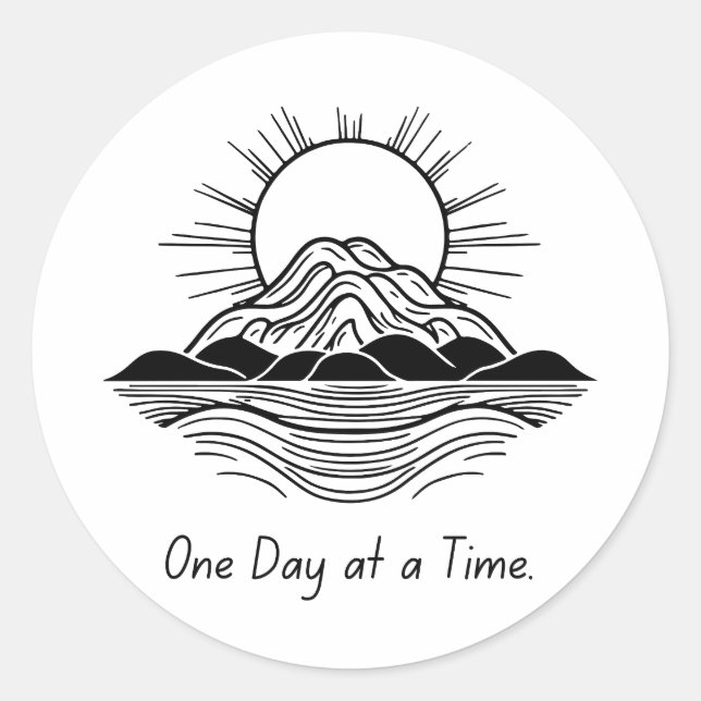 Adesivo Um dia de cada vez - Vinheta motivacional (Frente)