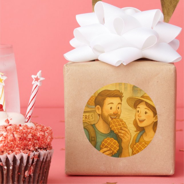 Adesivo Um dia doce na Bélgica - Waffle Lovers Gift Sticke (Festa)