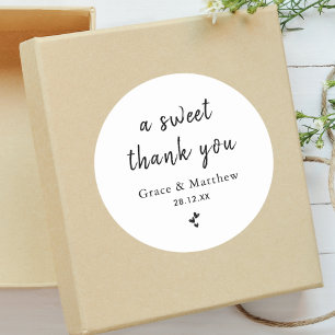 Adesivo Um Doce Agradecimento Favor de Casamento Minimalis
