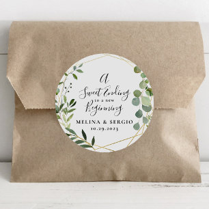 Adesivo Um doce fim para um novo casamento Dourado