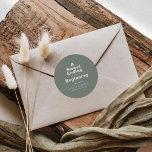 Adesivo Um doce fim para um novo casamento inicial<br><div class="desc">Este final doce para um novo adesivo clássico de casamento é perfeito para um casamento rústico. O design apresenta uma bela fonte em um fundo verde para embelezar seu evento.</div>