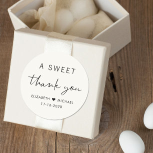 Adesivo Um Doce Obrigado Creme Casamento
