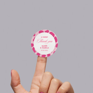 Adesivo Um Doce Obrigado Desco Pink Cowgirl Favor Casament
