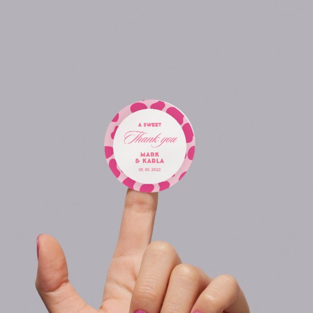 Adesivo Um Doce Obrigado Desco Pink Cowgirl Favor Casament (Criador carregado)