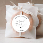 Adesivo Um Doce, Obrigado, Desejo De Casamento Minimalista<br><div class="desc">Um Doce Obrigado A Mínima Vestida De Casamento</div>