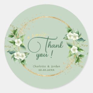 Adesivo Um doce obrigado Dourado Casamento Eucalyptus