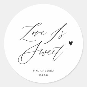 Adesivo Um Doce Obrigado Favor de Casamento Minimalista 