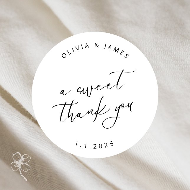 Adesivo Um doce obrigado, palitos (Criador carregado)