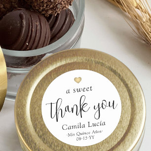 Adesivo Um doce obrigado Quinceañera Modern 15 Birthday