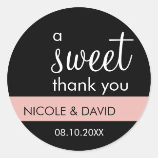 Adesivo Um doce obrigado seu favorito de casamento preto r