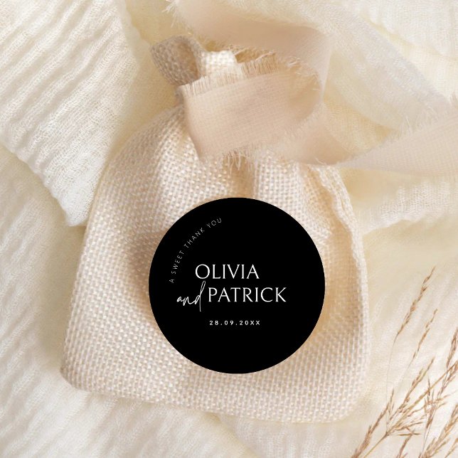 Adesivo Um Doce Obrigado Vestido De Marca De Casamento (Criador carregado)